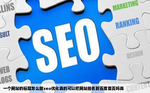 一个网站的标题怎么做seo优化真的可以把网站排名到百度首页吗真