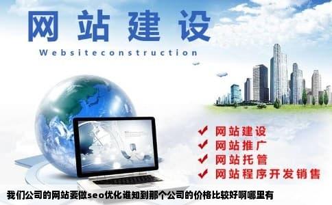 我们公司的网站要做seo优化谁知到那个公司的价格比较好啊哪里有