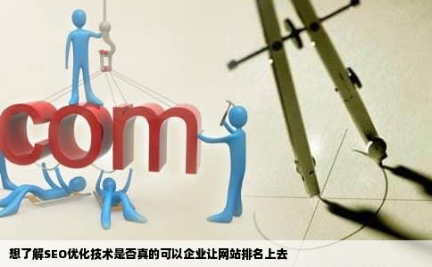 想了解SEO优化技术是否真的可以企业让网站排名上去