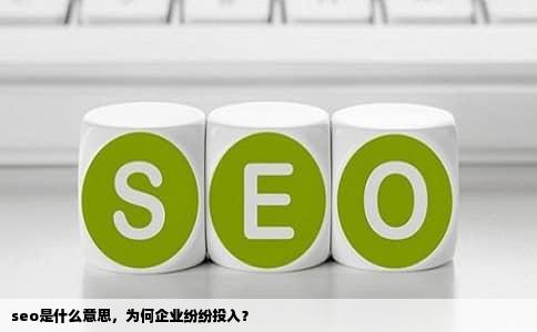 seo是什么意思，为何企业纷纷投入？